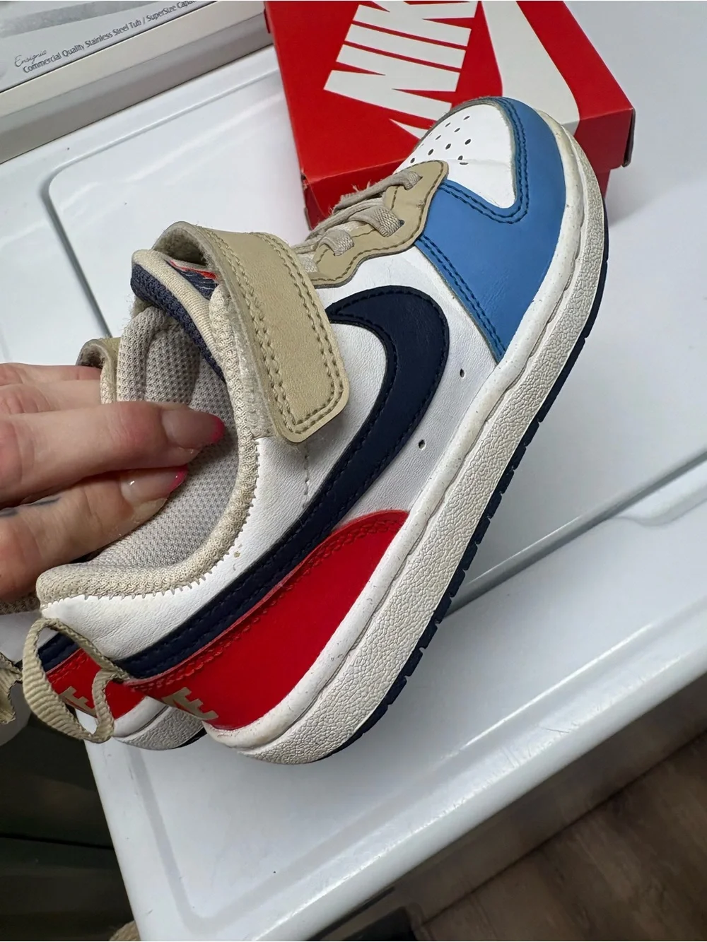 OFFERS OPEN! Nike Kids 11c court Low Sneakers Borough Low Recraft blue crimson